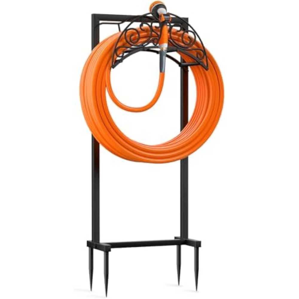 Helhom 150' Freestanding Garden Hose Holder w/ 4 Spikes
