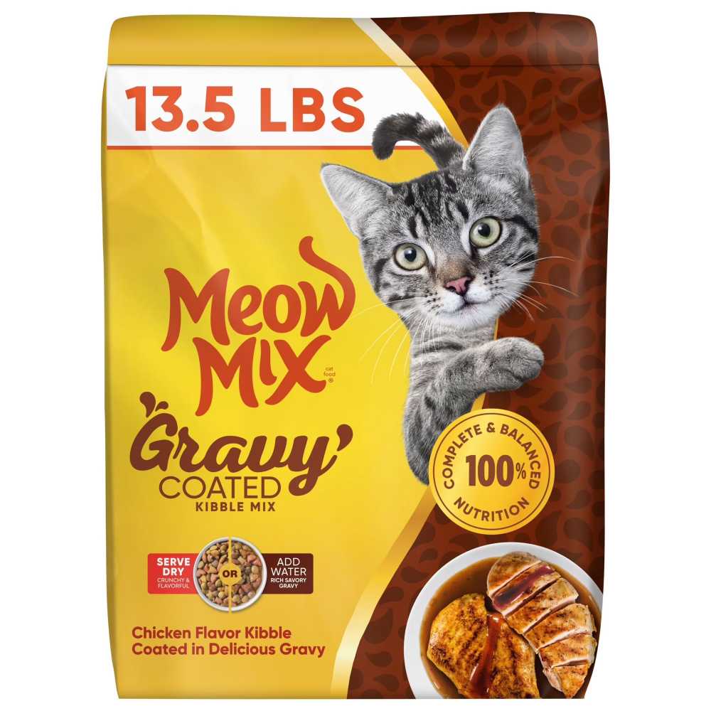 Meow Mix Dry Cat Food, 13.5 lbs. (Chicken or Salmon)