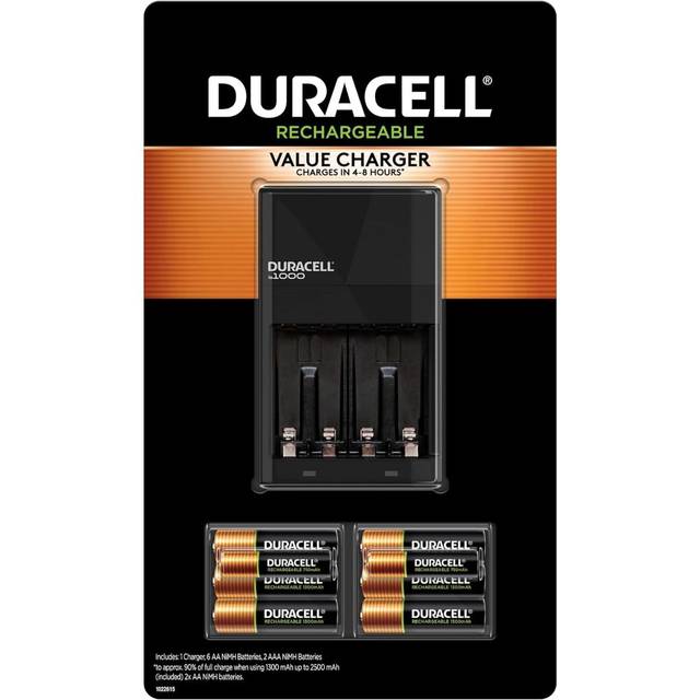 Duracell Ion Speed 1000 Charger w/ 6x Rechargeable AA + 2x AAA
