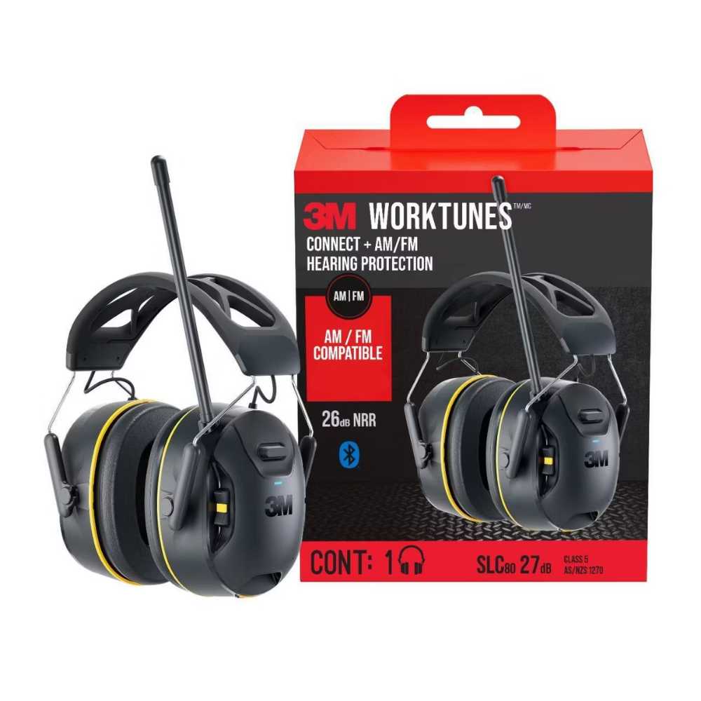 3M WorkTunes Connect + AM/FM Wireless Hearing Protector w/ Bluetooth