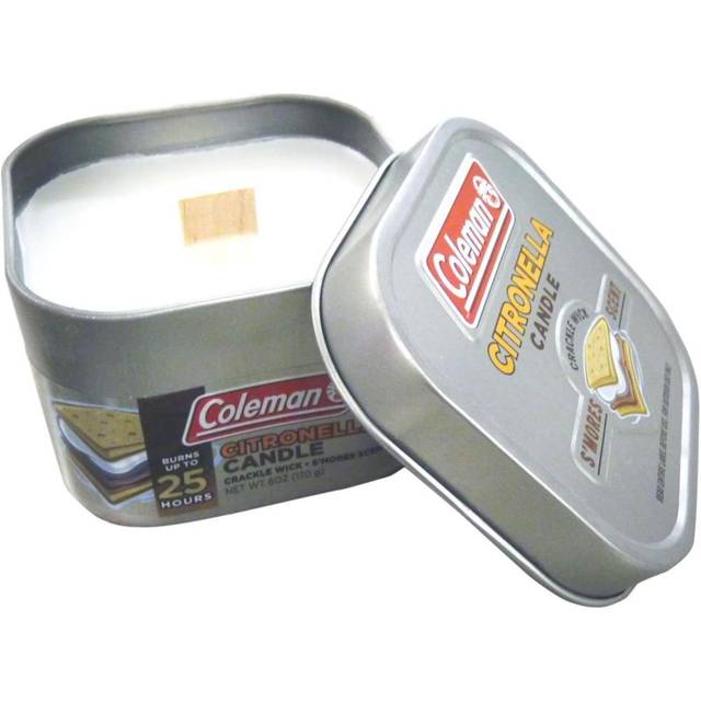 6-Pack Coleman Outdoor 25-Hour Citronella Candle w/ Wooden Crackle Wick, 6 oz. (S'mores Scent)