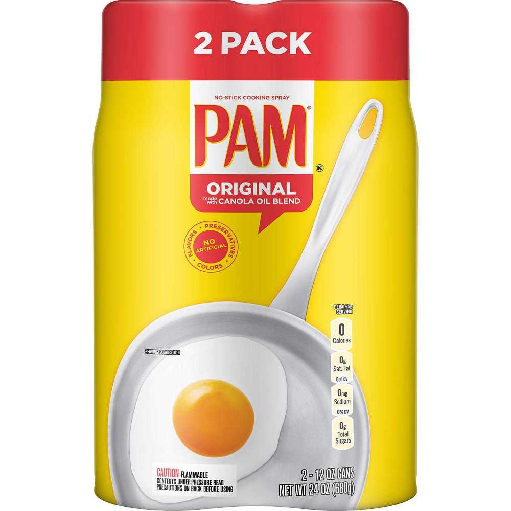 2-Pack Pam Original No-Stick Cooking Spray, 12 oz.