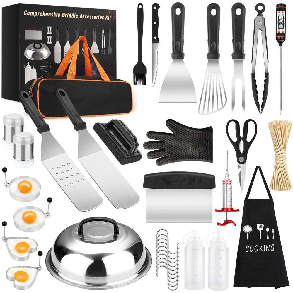 Yekale 35-Piece Grill/Griddle Accessories Kit + 100x Bamboo Skewers