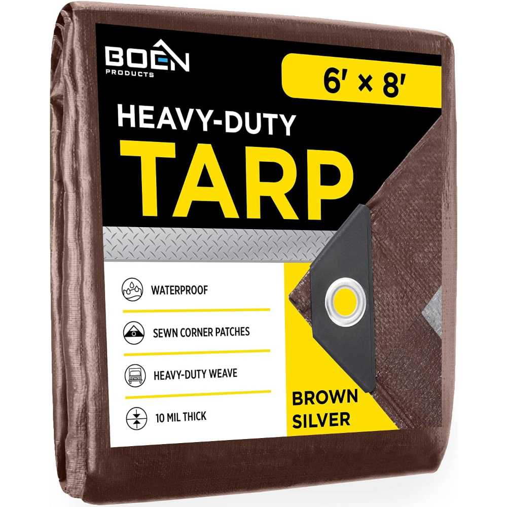 Boen 6' x 8' Heavy Duty 10-Mil Tarp