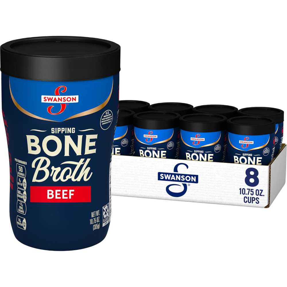 8-Pack Swanson Sipping Beef Bone Broth, 10.75 oz. ($0.89/Each)