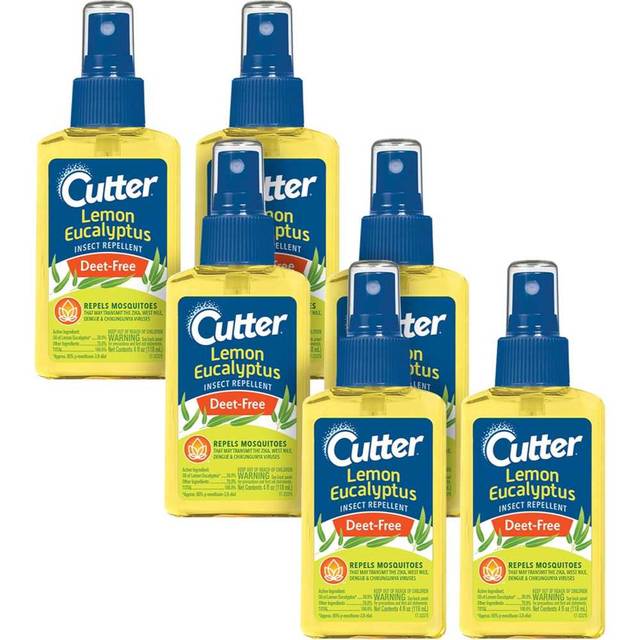 6-Pack Cutter DEET-Free Lemon Eucalyptus Insect Repellent, 4 oz.