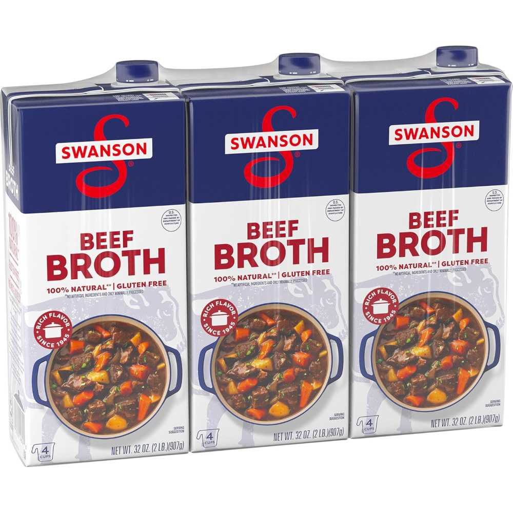 3-Pack Swanson 100% Natural Beef Broth, 32 oz.