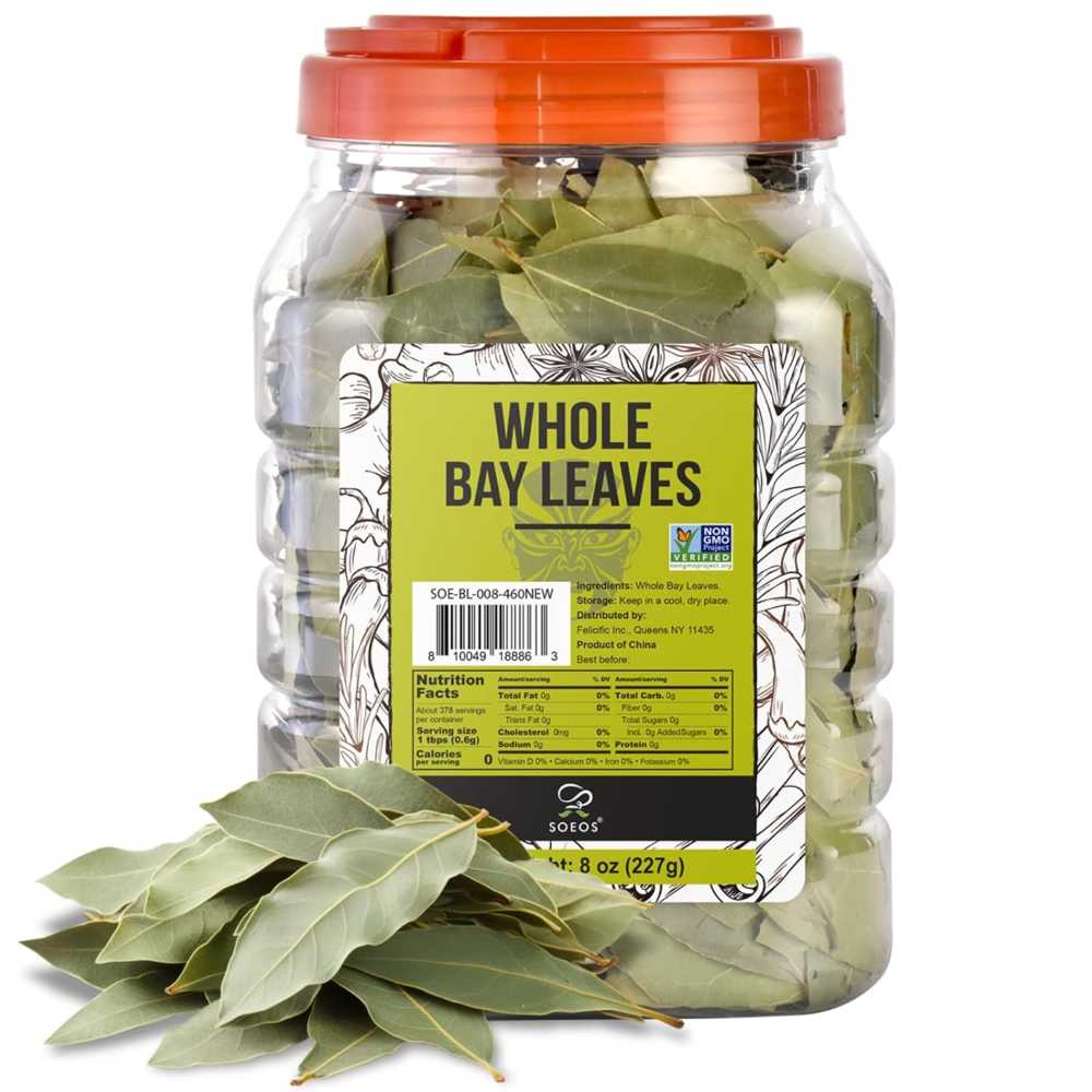 Soeos Whole Bay Leaves, 8 oz.