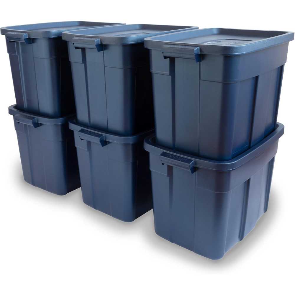 6-Pack Rubbermaid Roughneck️ 18-Gallon Storage Totes