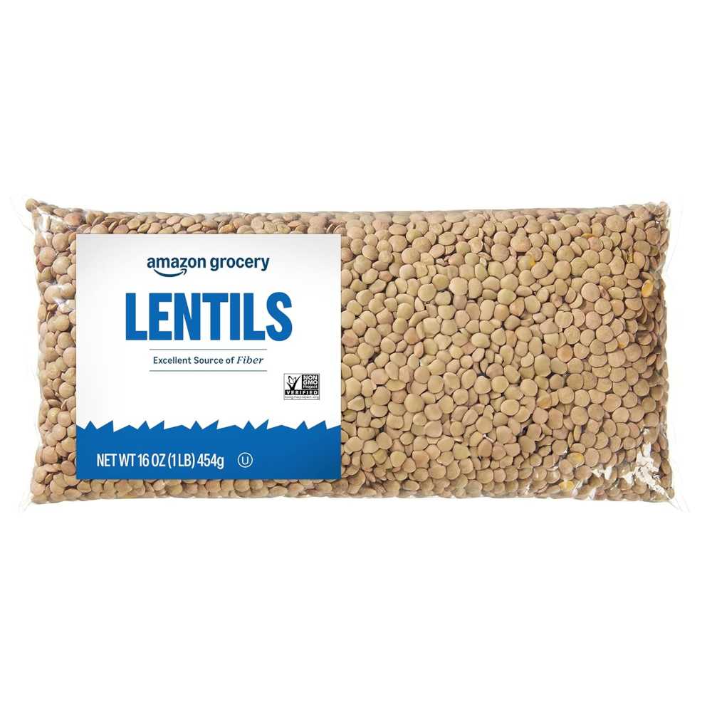 Amazon Grocery Whole Dry Lentils, 1 lb.