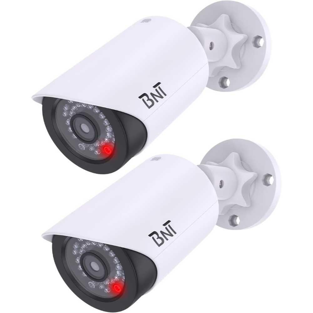 2-Pack BNT Dummy Security Camera w/ Red LED