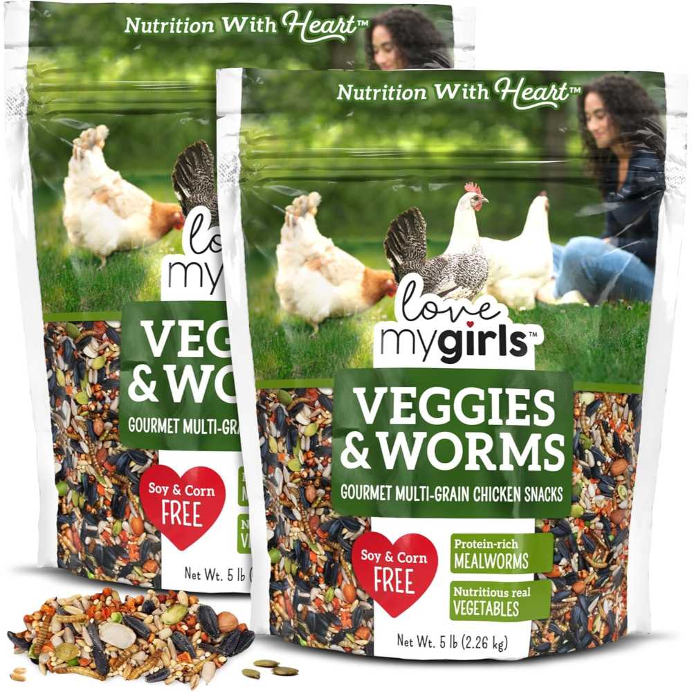 2-Pack Love My Girls Veggies and Worms Chicken Treats, 5 lb.