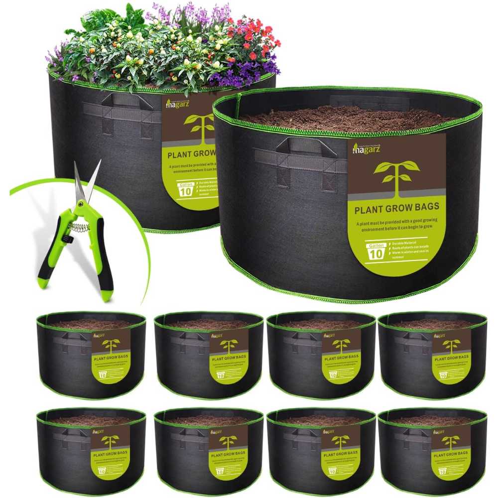 10-Pack Magarz 10-Gallon Fabric Grow Bags