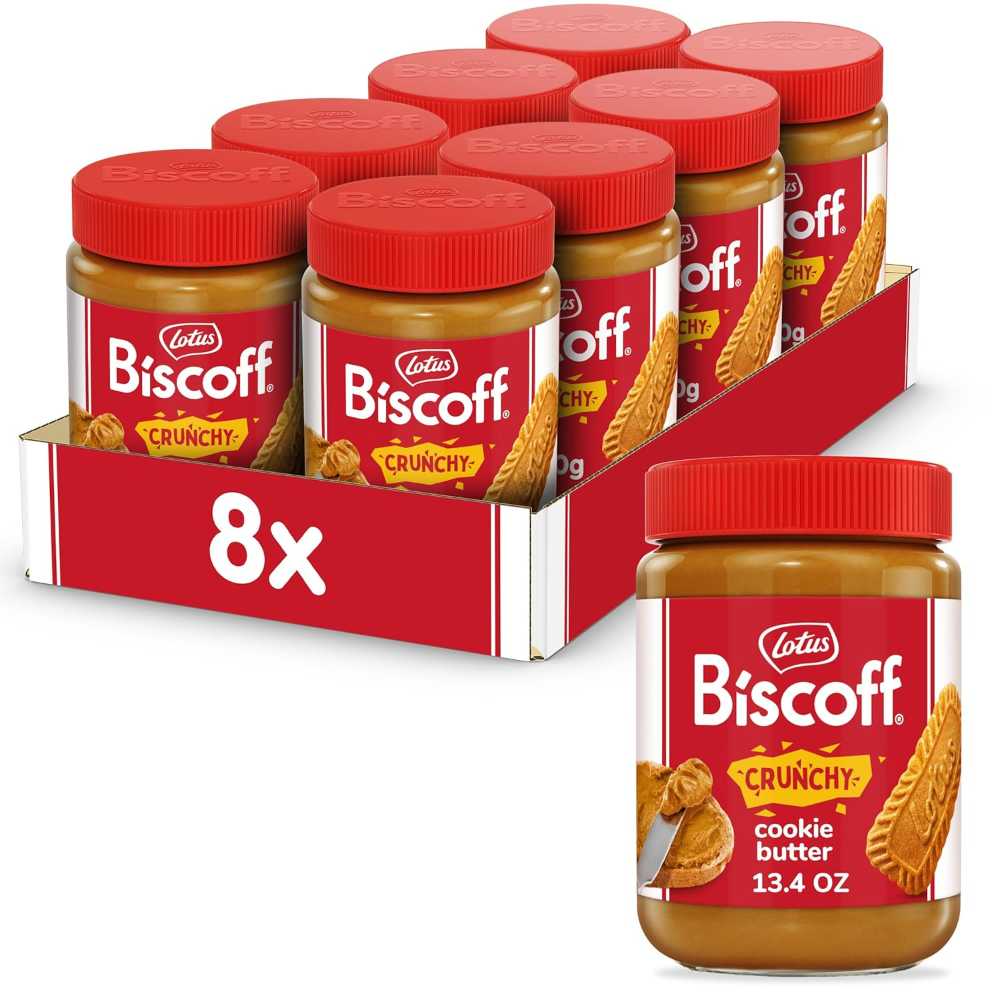 8-Pack Biscoff Crunchy Cookie Butter Spread, 13.4 oz.