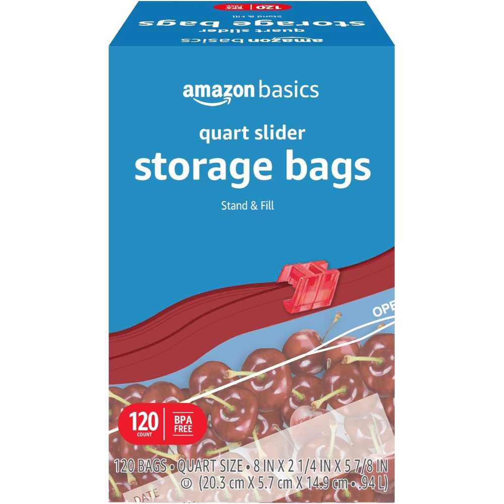 120-Pack Amazon Basics Slider Quart Food Storage Bags
