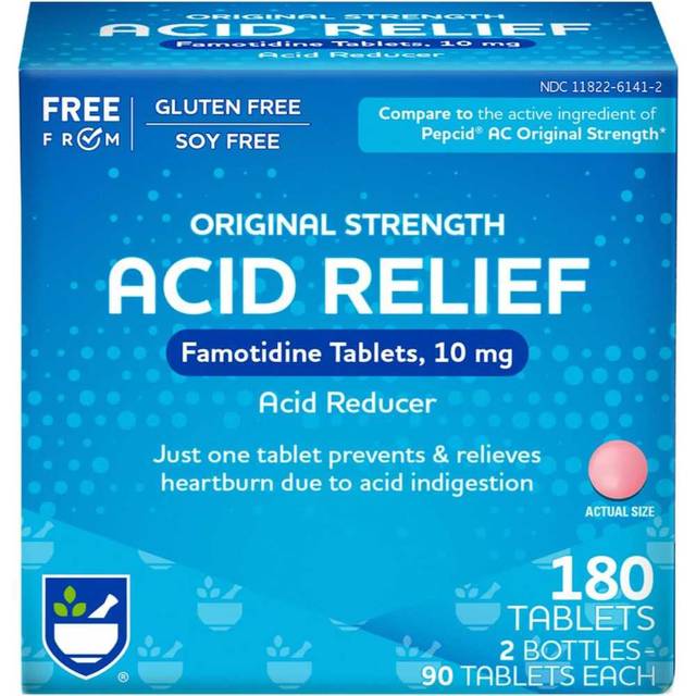 180-Pack Rite Aid Acid Reducer Famotidine 10mg Tablets
