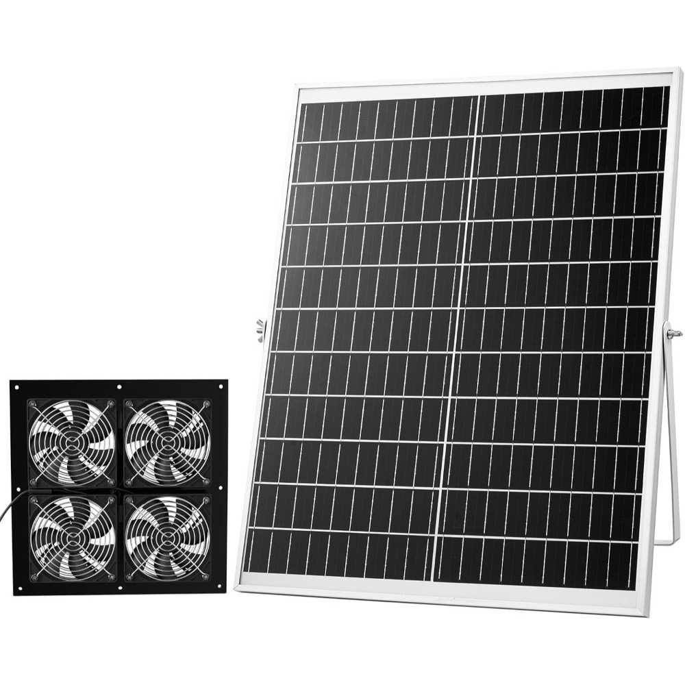VEVOR 25W Solar Panel w/ 4 Fans