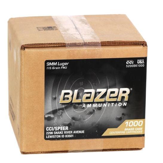1000-Rounds CCI Blazer Brass 115gr 9mm Ammo