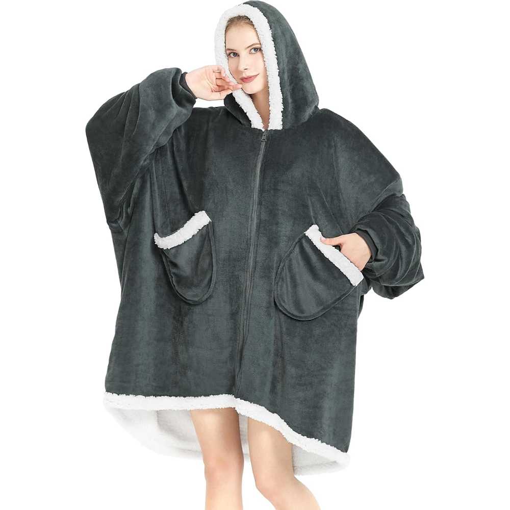 Topcee Oversized Wearable Sherpa Fleece Blanket