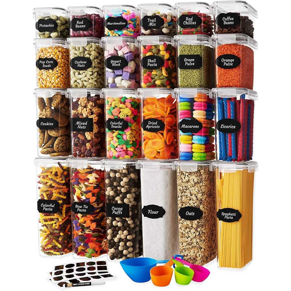 24-Pack Chef's Path Airtight Food Storage Containers Set w/ Lids and Labels