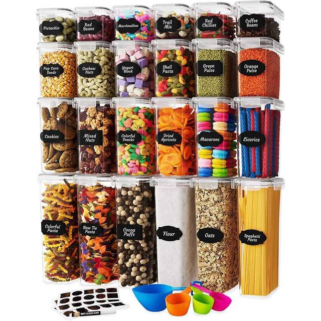 24-Pack Chef's Path Airtight Food Storage Containers Set w/ Lids and Labels