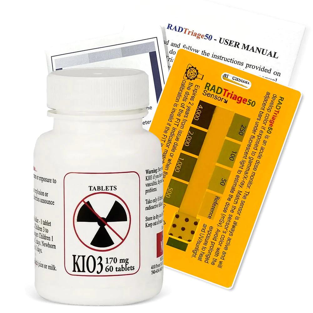 Today Only: KIO3 Potassium Iodate Tablets + RADTriage50 Personal Radiation Dosimeter