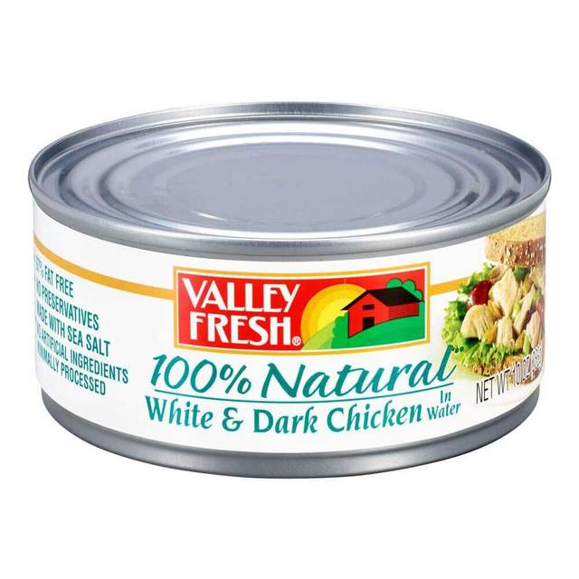 12-Pack Valley Fresh Canned White & Dark Chicken, 10 oz.