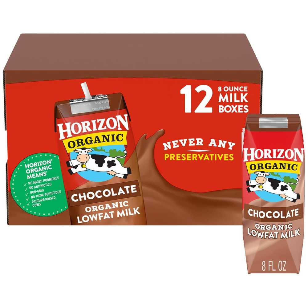 12-Pack Horizon Organic Shelf-Stable 1% Chocolate Milk Boxes, 8 oz.