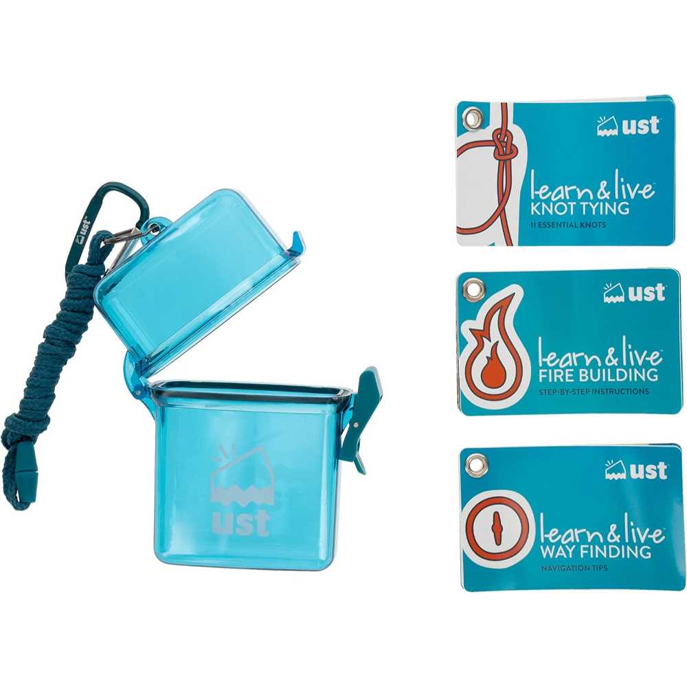 UST Learn & Live Waterproof Outdoor Skills Educational Card Set w/ Case
