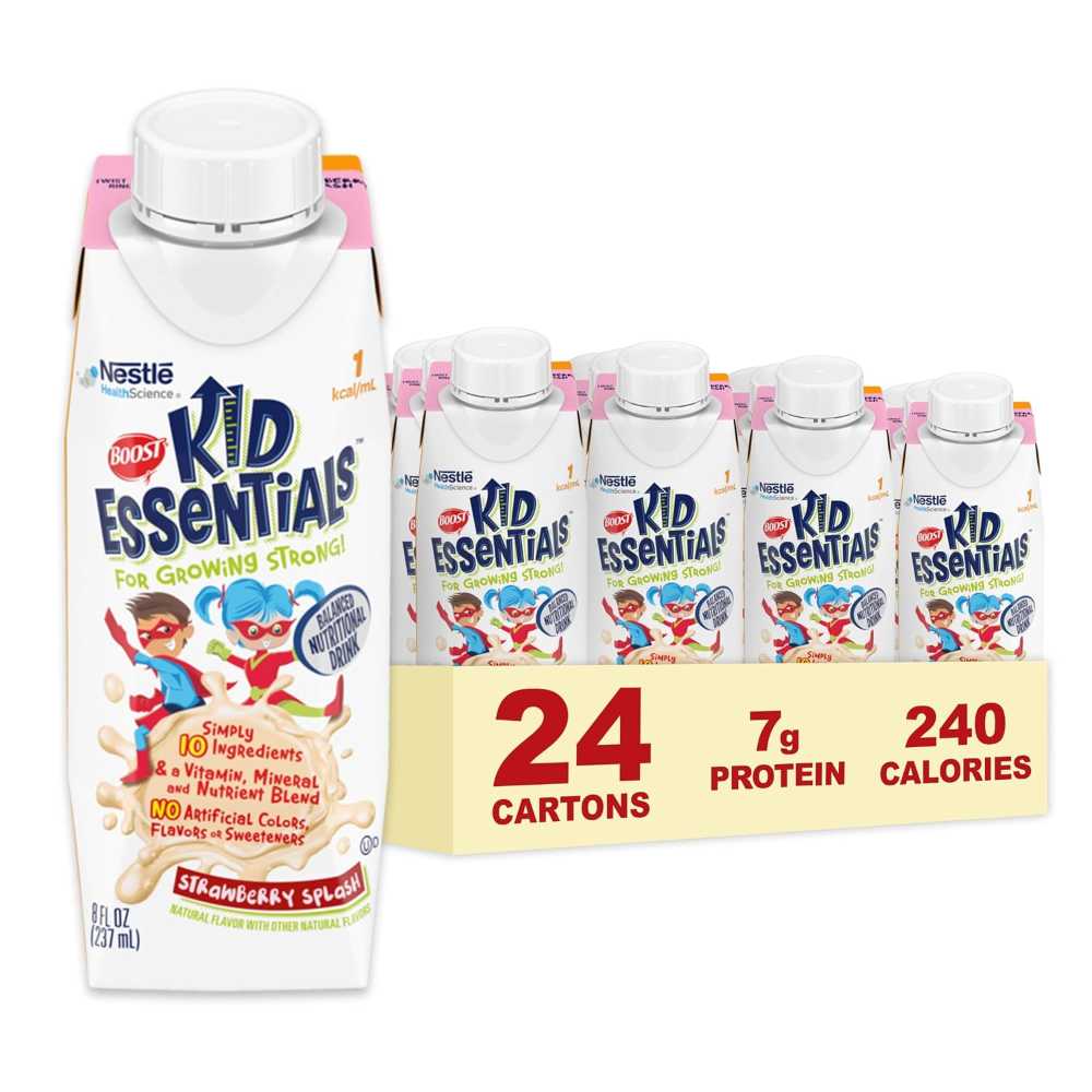 24-Pack BOOST Kid Essentials Balanced Nutritional Drink, 8 oz. (Strawberry Splash)
