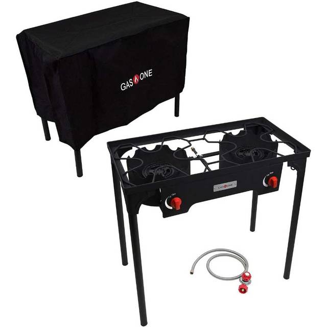 GasOne Two Burner Propane Camp Stove w/ Cover
