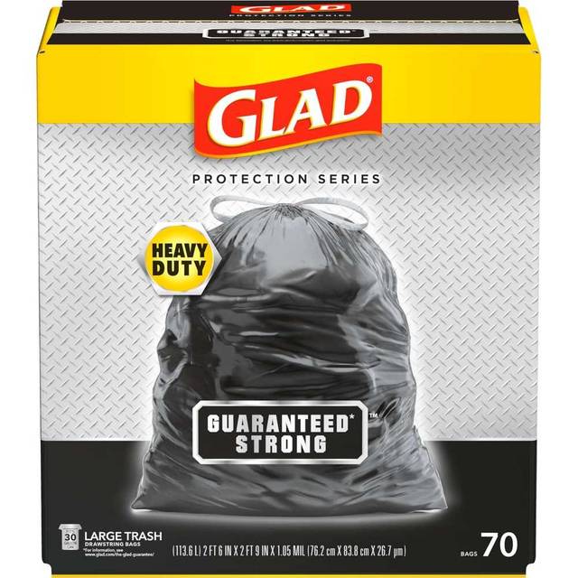 70-Pack Glad Guaranteed Strong 30-Gallon Drawstring Trash Bags