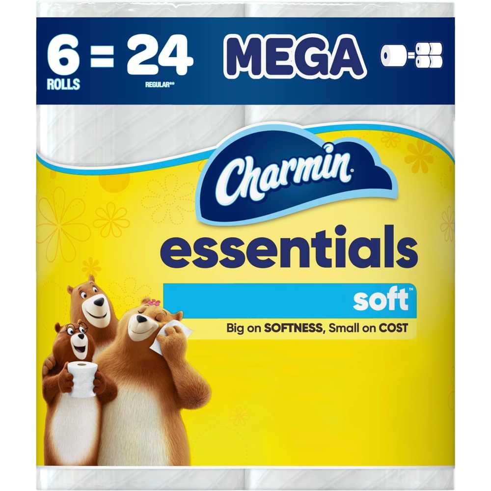 6-Pack Charmin Essentials Soft Toilet Paper Mega Rolls