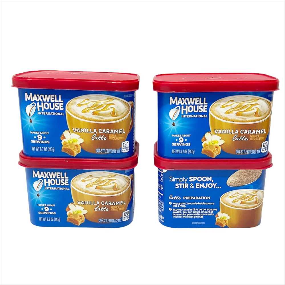4-Pack Maxwell House Vanilla Caramel Latte Mix, 8.7 oz.