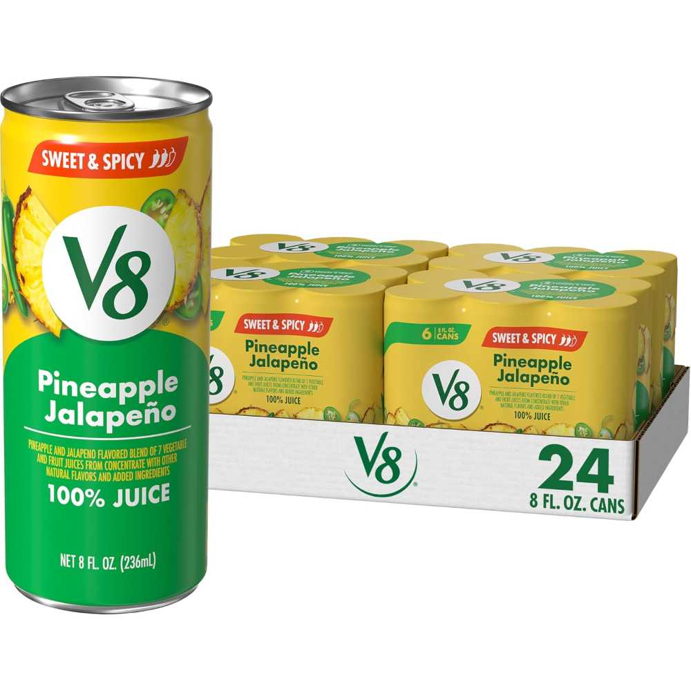 24-Pack V8 Pineapple Jalapeno 100% Fruit & Vegetable Juice, 8 oz. ($0.62/Can)
