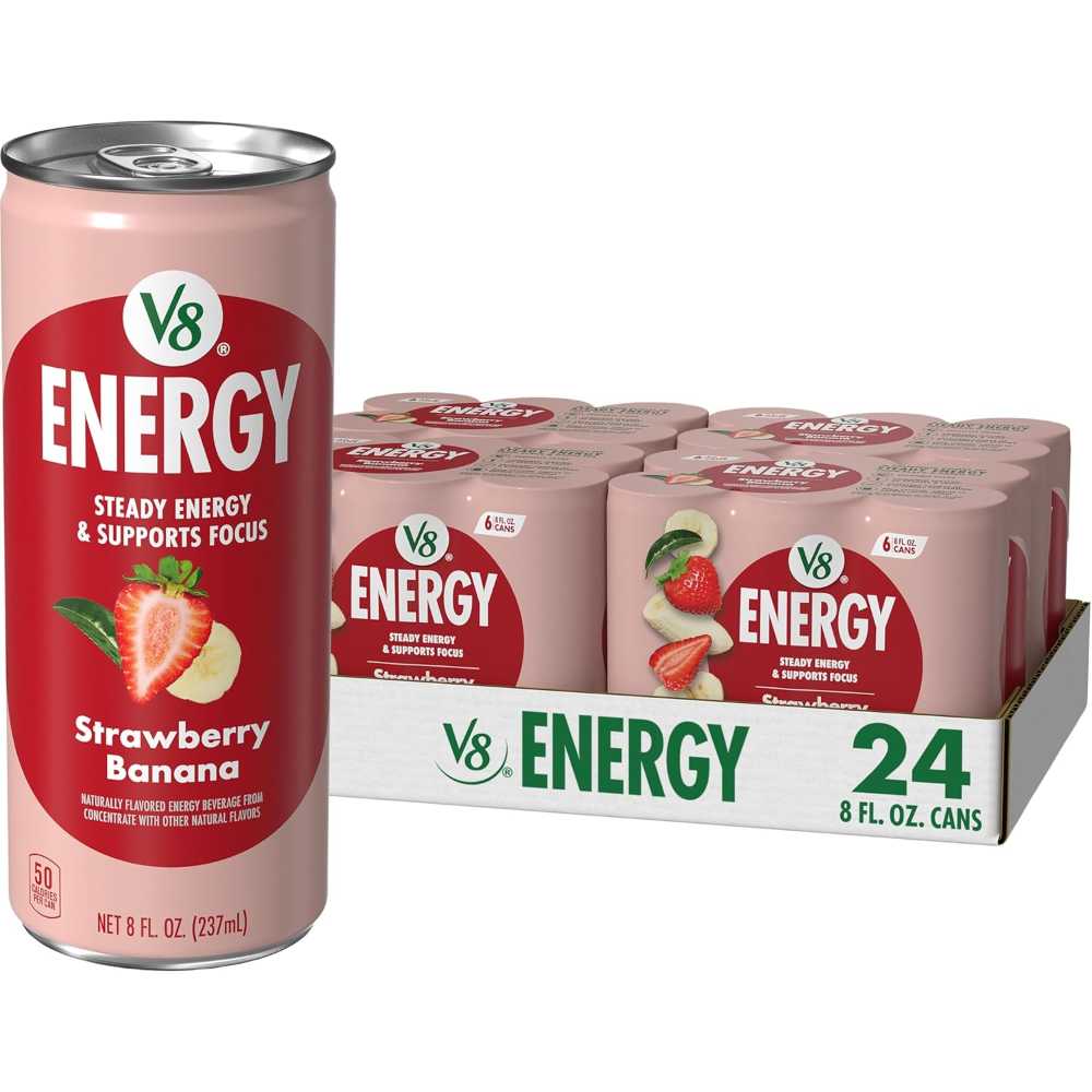 24-Pack V8 Energy Strawberry Banana, 8 oz.