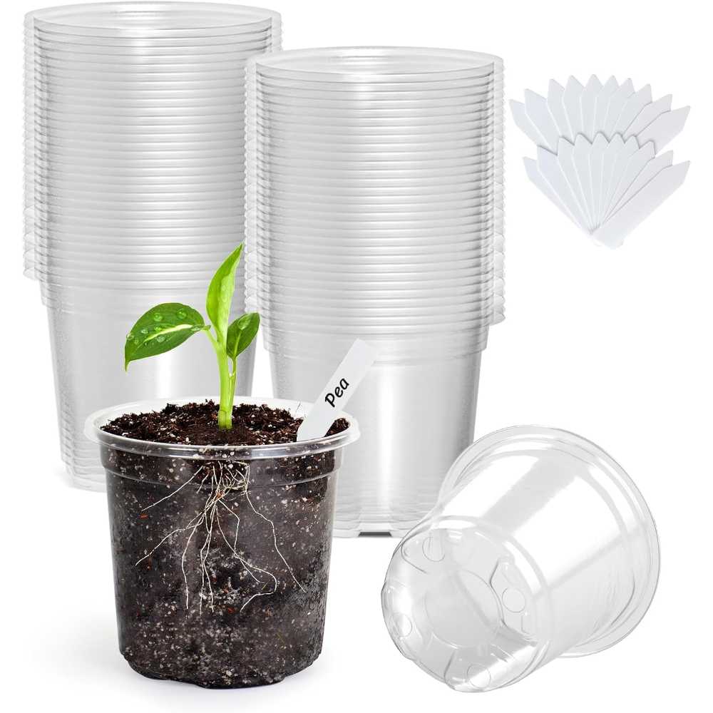 60-Pack Bonviee 3.5" Clear Seedling Nursery Pots