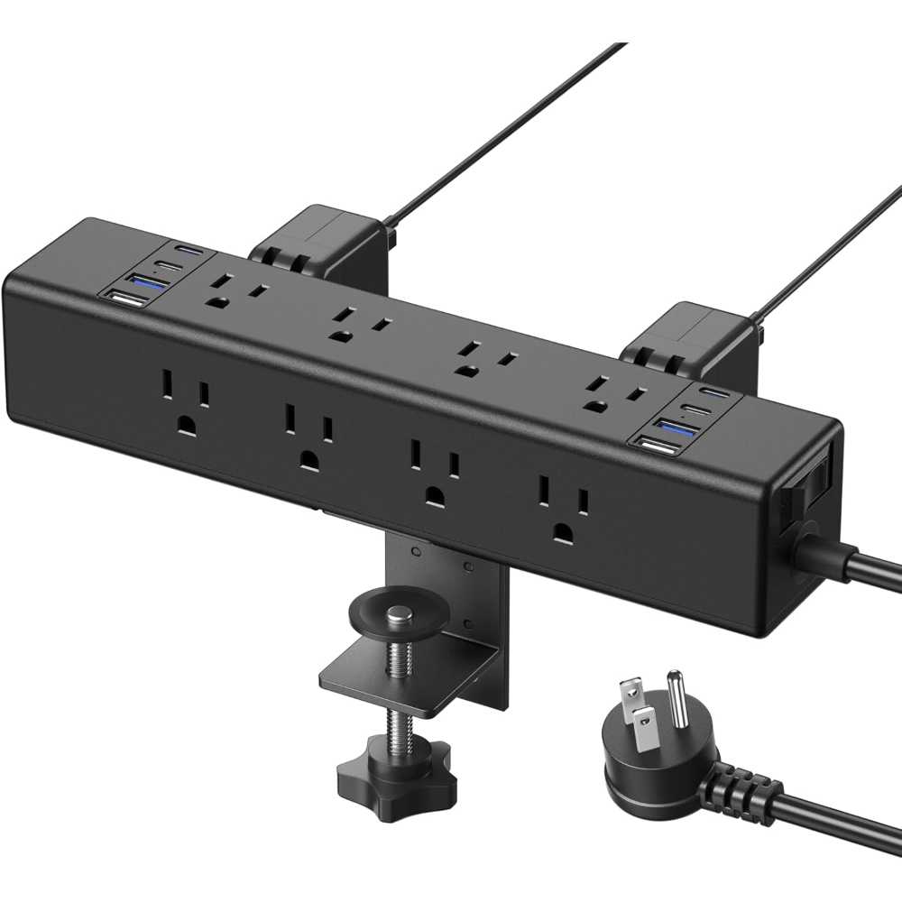 CCCEI 12-Outlet 4800J Clamp Surge Protector w/ 4x USB-C + 4x USB-A