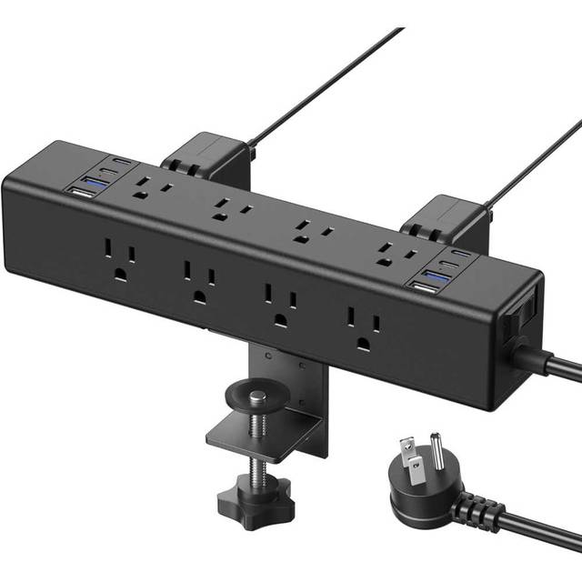 CCCEI 12-Outlet 4800J Clamp Surge Protector w/ 4x USB-C + 4x USB-A