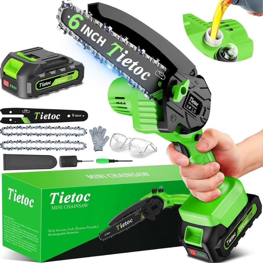 Tietoc 6" Cordless Mini Chainsaw w/ Battery + Charger