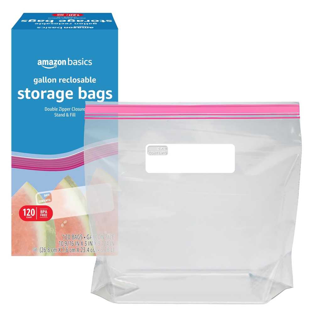 120-Pack Amazon Basics Gallon Food Storage Bags