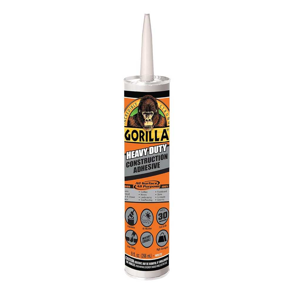 Gorilla Heavy Duty Construction Adhesive, 9 oz.