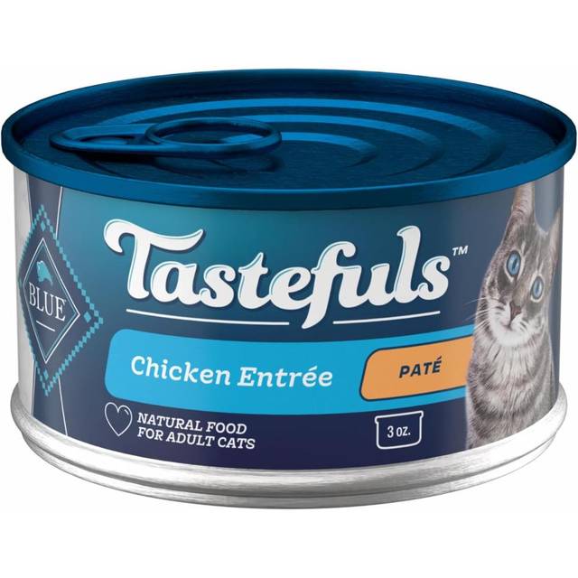 24-Pack Blue Buffalo Tastefuls Chicken Paté Canned Cat Food, 3 oz.