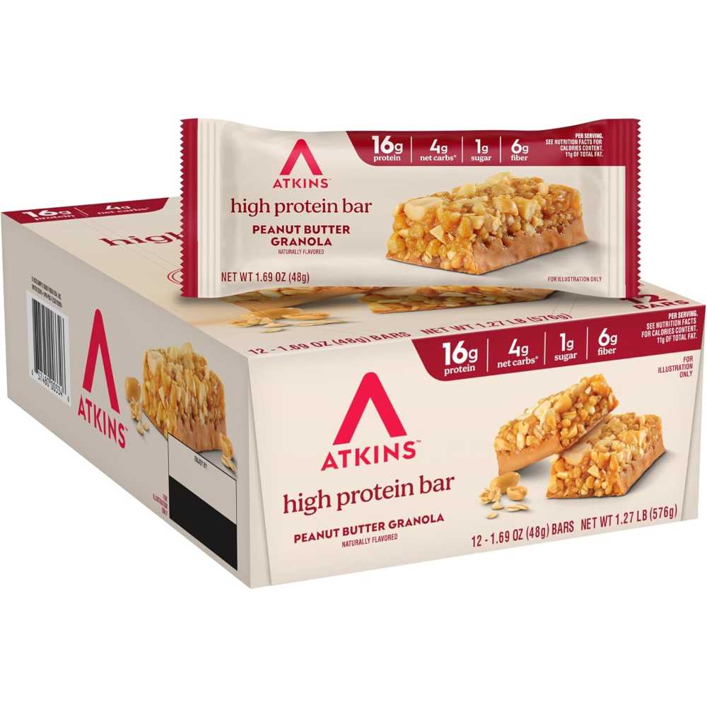 12-Pack Atkins Peanut Butter Granola High Protein Bars