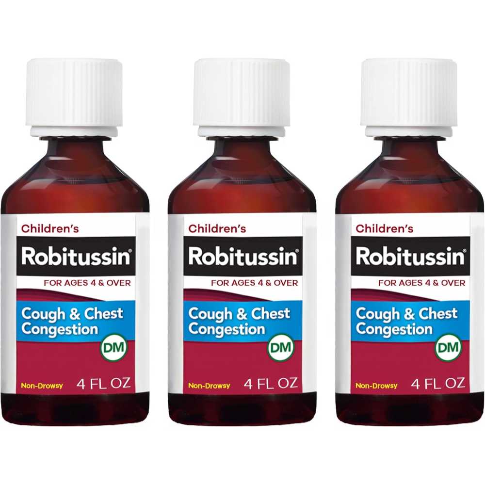 3-Pack Children's Robitussin Cough & Chest Congestion DM, 4 oz.