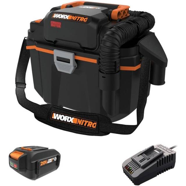 WORX 20V Cordless 2.1-Gallon Wet/Dry Vacuum w/ Battery & Charger