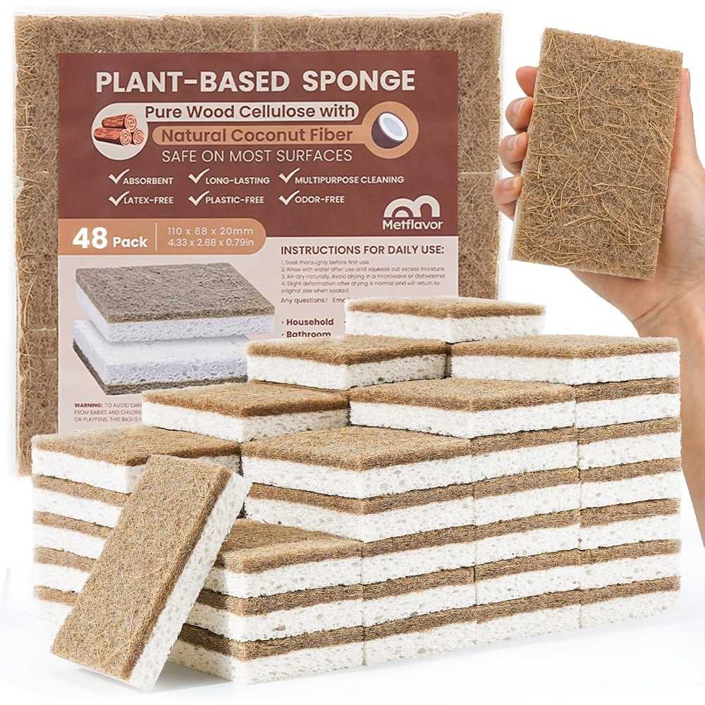 48-Pack Metflavor Natural Plant-Based Sponges