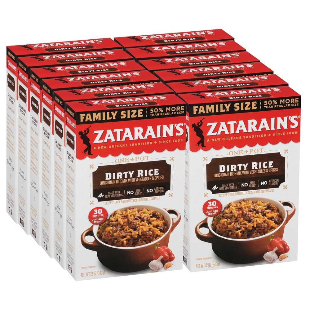 12-Pack Zatarain's Dirty Rice, Family Size 12 oz.