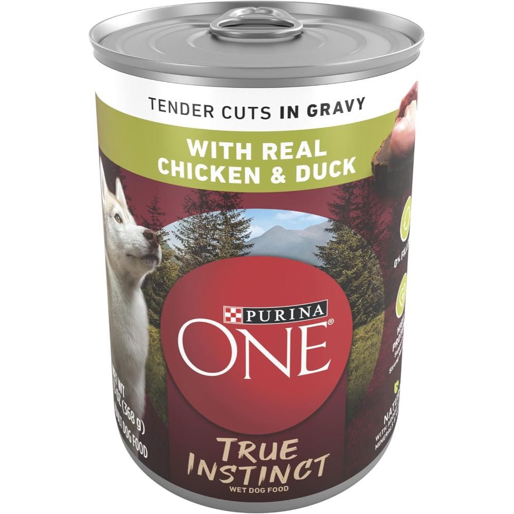 12-Pack Purina ONE True Instinct High Protein Wet Dog Food w/ Real Chicken and Duck, 13 oz.