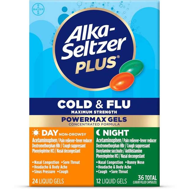 36-Pack Alka-Seltzer Plus Power Max Cold & Flu Day+Night Medicine